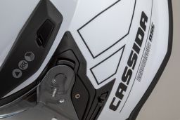 Prilba Road Runner Dual, CASSIDA (bílá/černá/černý matný šilt, plexi s prípravou pre Pinlock) 2026