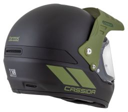 Prilba FormX FlatOut, CASSIDA (čierna matná/zelená/zelený matný šilt) 2026