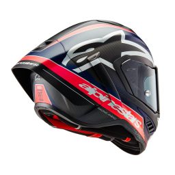 Prilba SUPERTECH R10 TEAM, ALPINESTARS (matný karbon/červená fluo/modrá/bílá) 2026