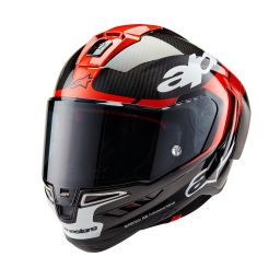 Prilba SUPERTECH R10 ELEMENT, ALPINESTARS (karbon/červená fluo/bílá) 2026
