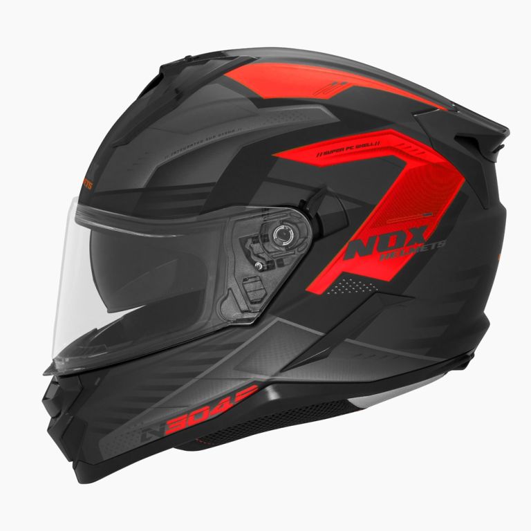 Prilba N304S CARVER, NOX (čierna matná,červená) 2025