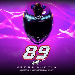 Prilba SUPERTECH R10 limitovaná edícia MARTINATOR JORGE MARTIN, ALPINESTARS (modrá/fialová/červená/žlutá)