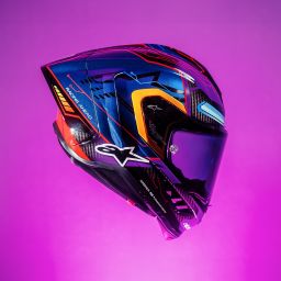 Prilba SUPERTECH R10 limitovaná edícia MARTINATOR JORGE MARTIN, ALPINESTARS (modrá/fialová/červená/žlutá)