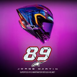 Prilba SUPERTECH R10 limitovaná edícia MARTINATOR JORGE MARTIN, ALPINESTARS (modrá/fialová/červená/žlutá)