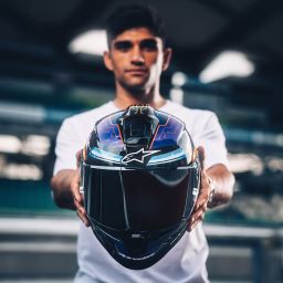 Prilba SUPERTECH R10 limitovaná edícia MARTINATOR JORGE MARTIN, ALPINESTARS (modrá/fialová/červená/žlutá)