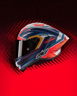 Prilba SUPERTECH R10 limitovaná edícia PEDRO ACOSTA, ALPINESTARS (modrá/červená/bílá matná)