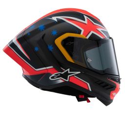 Prilba SUPERTECH R10 limitovaná edícia JACK MILLER, ALPINESTARS (matný karbon/červená/modrá/žlutá/bílá)