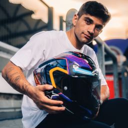 Prilba SUPERTECH R10 limitovaná edícia MARTINATOR JORGE MARTIN, ALPINESTARS (modrá/fialová/červená/žlutá)