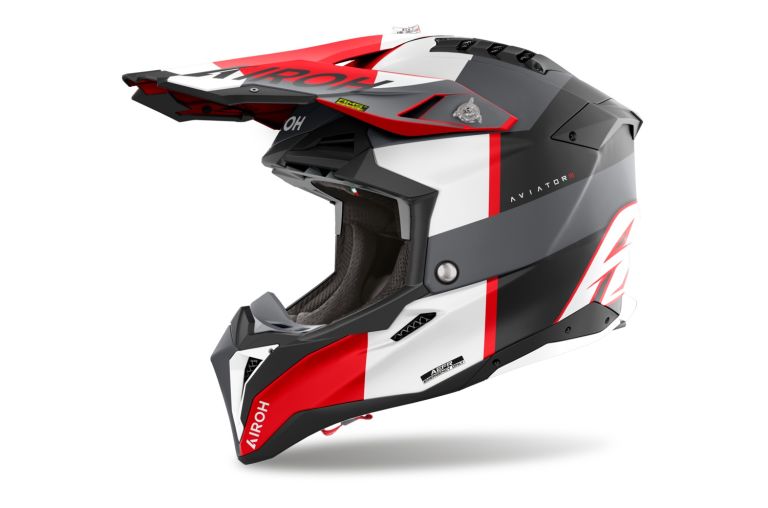 Prilba AVIATOR 3 Monarch, AIROH (šedá/červená matná) 2026
