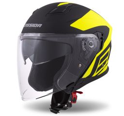 Prilba Jet Tech Corso, CASSIDA (čierna matná/žlutá fluo)
