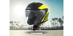 Prilba Jet Tech Corso, CASSIDA (čierna matná/žlutá fluo)