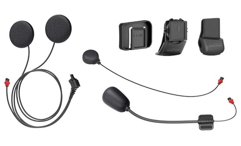 Držiak na prilbu s příslušenstvím pre headset 50C SOUND BY Harman Kardon (slúchadlá + mikrofon), SENA