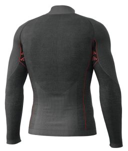 Funkčné triko s dlhým rukávom a golierom K-MERINO, unisex TECSO (čierna)