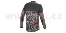 Dres VENTURE R, ALPINESTARS (šedá camo/červená fluo/černá)