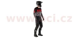 Dres VENTURE R, ALPINESTARS (šedá camo/červená fluo/černá)
