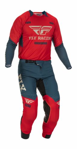 Nohavice EVOLUTION DST, FLY RACING - USA 2022 (červená/šedá)