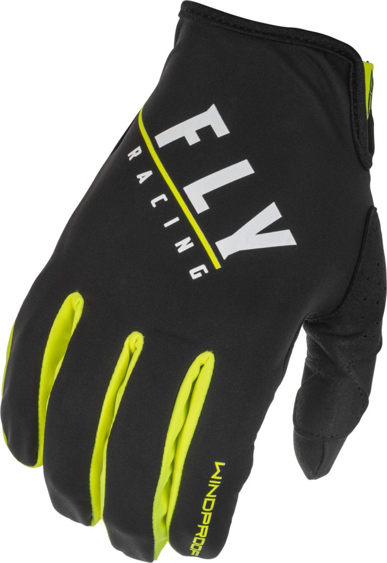 Rukavice WINDPROOF, FLY RACING - USA (černá/HI-Vis)