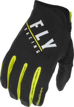 Rukavice WINDPROOF, FLY RACING - USA (černá/HI-Vis)