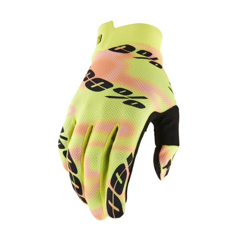 Rukavice ITRACK, 100% - USA (žlutá/růžová)