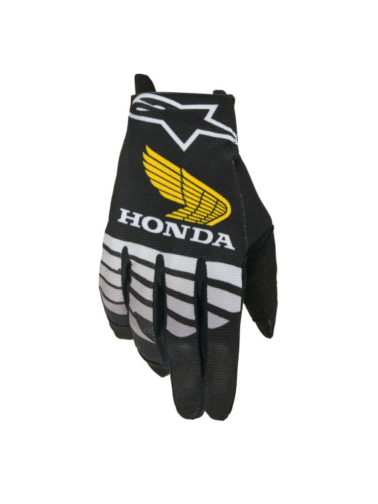 Rukavice RADAR HONDA kolekce, ALPINESTARS (černá/šedá/žlutá) 2026
