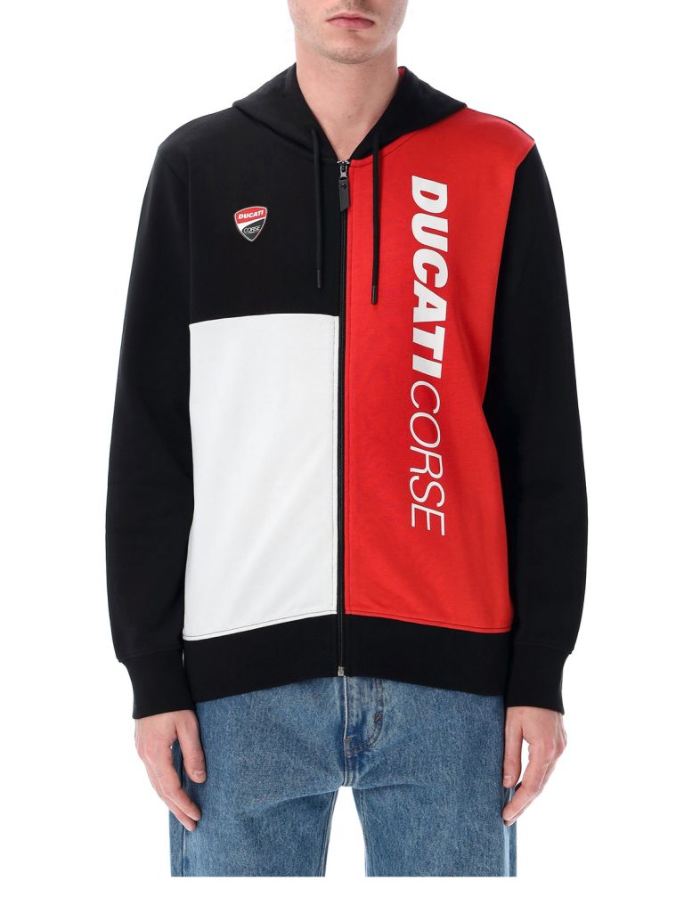 Mikina na zip DUCATI Corse, (červená, čierna, biela)