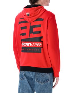 Mikina na zip Marc Marquez - DUCATI Corse, (červená, čierna)