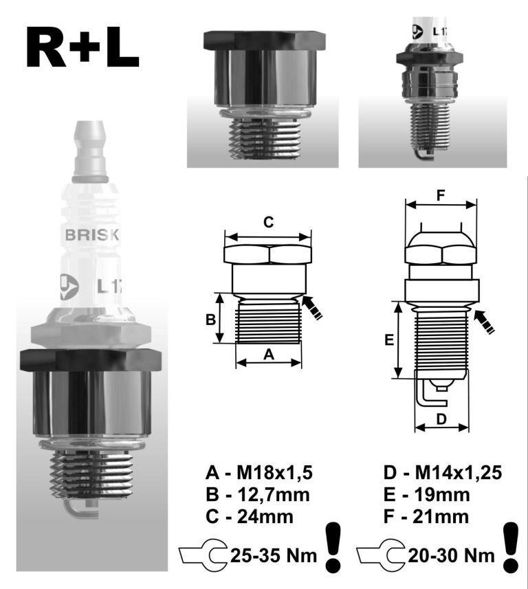 Redukcia závitová - M18 / M14 (vrátane podložky) , BRISK - Česká Republika