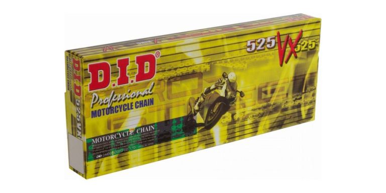 Reťaz 525VX, D.I.D. - Japonsko (farba čierna, 106 článkov vr. spojky ZJ)