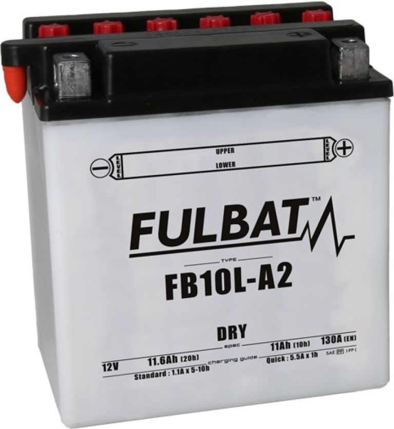 Batérie 12V, YB10L-A2, 11Ah, 130A, konvenčné 135x90x145, FULBAT (vr. balenie elektrolytu)