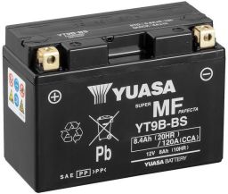 Motobatérie 12V, YT9B, 8,4Ah, 120A, bezúdržbová MF AGM 150x70x105, YUASA originál (aktivovaná ve výrobe)