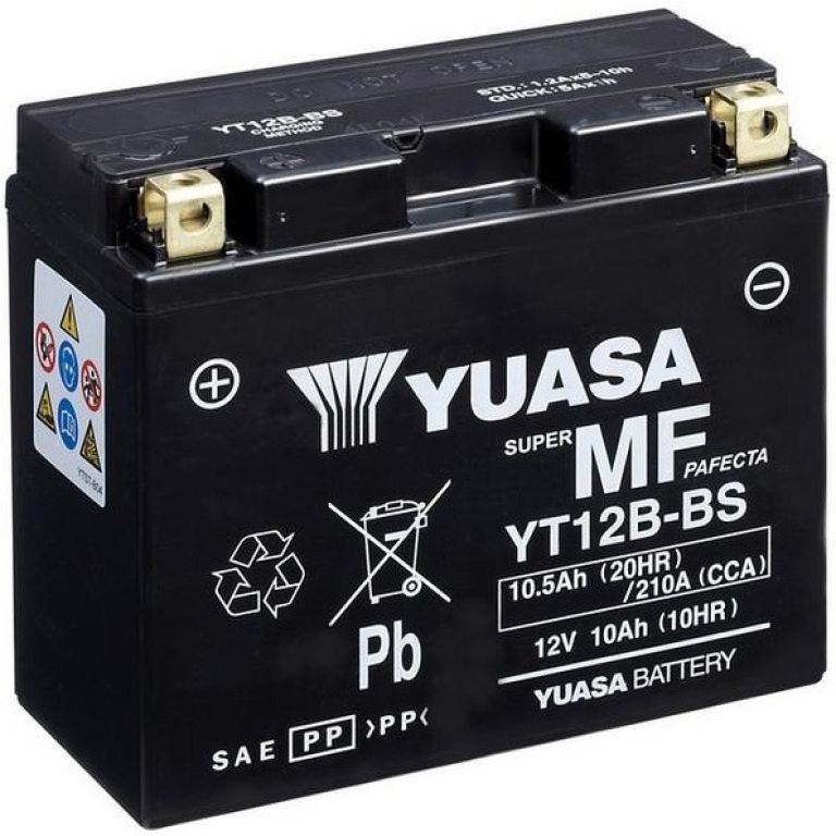 Motobatérie 12V, YT12B, 10,5Ah, 210A, bezúdržbová MF AGM 150x69x130, YUASA originál (aktivovaná ve výrobe)
