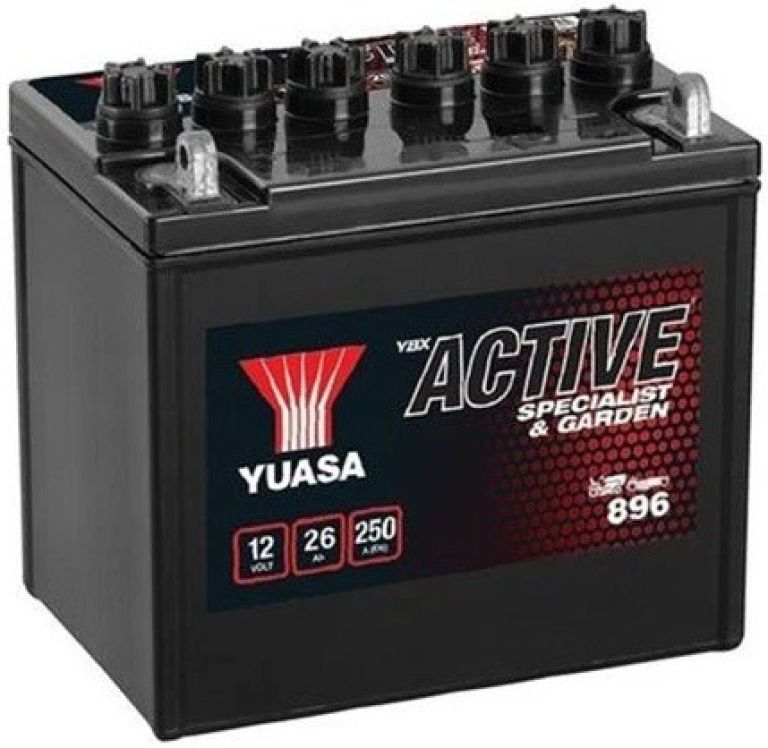 Batérie 12V, 896, 26Ah, 250A, ľavá, bezúdržbová ACTIVE GARDEN 187x127x181, YUASA originál (aktivovaná ve výrobe)