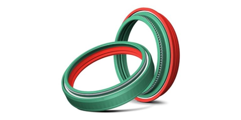 Simering + prachovka do pr. vidlica (43 x 52,9 x 9,5 mm, WP 43 mm, DC), SKF (zeleno-červené)