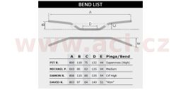 Riadidlá (Damon B.) s premenlivým prierezom o priemeru 28,6 - 22 mm s chráničom, RTECH (čierna)
