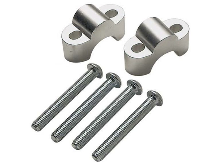 Sada na zvýšenie riadidiel + 10 mm (priemer 28 mm) vr. skrutiek, RTECH (strieborná)