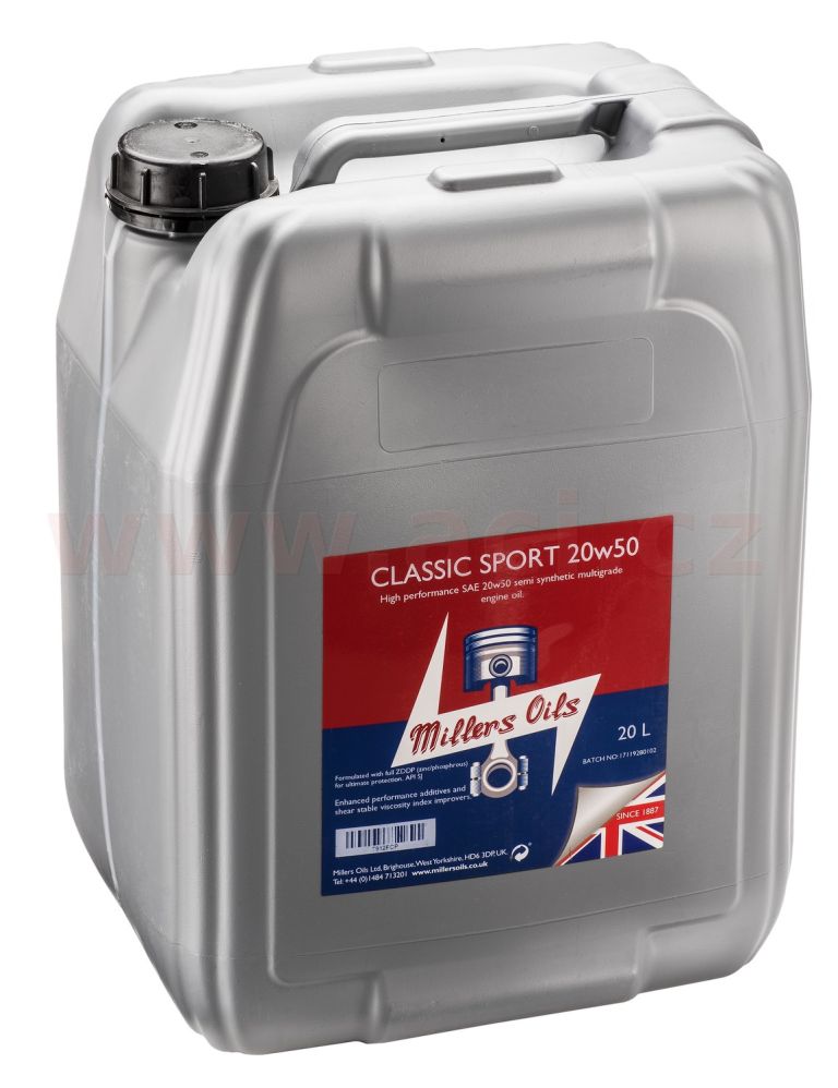 MILLERS OILS Classic Šport 20W50, polosyntetický, olej 20 l