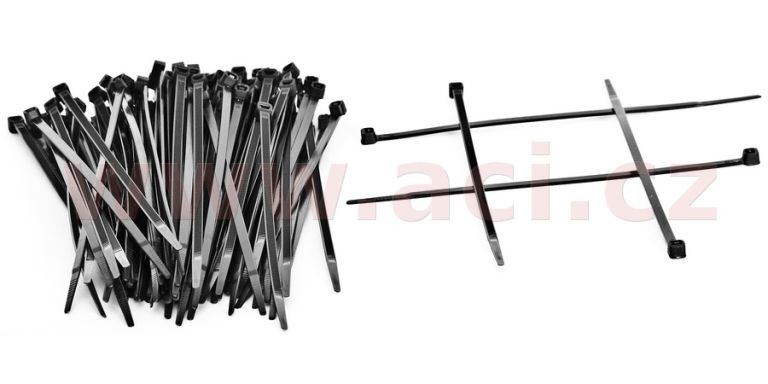 Stahovací páska 200x2,5 mm černá (sada 100 ks)