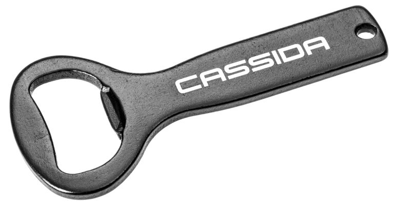 Hliníkový otvírák na pivo-limo, černý, logo CASSIDA  