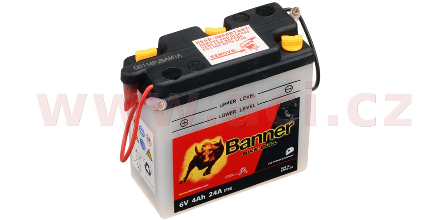 Baterie 6V, 6N4B-2A, 4Ah, 24A, BANNER Bike Bull 102x48x96