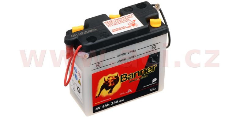 Baterie 6V, 6N4B-2A, 4Ah, 24A, BANNER Bike Bull 102x48x96