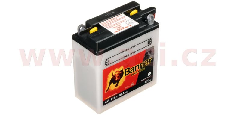 Baterie 6V, 6N11A-1B, 11Ah, 88A, BANNER Bike Bull 122x62x132