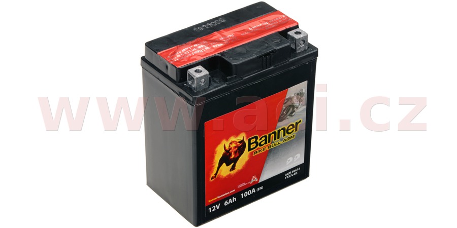 Baterie 12V, YTX7L-BS, 6Ah, 100A, BANNER Bike Bull AGM 114x71x131