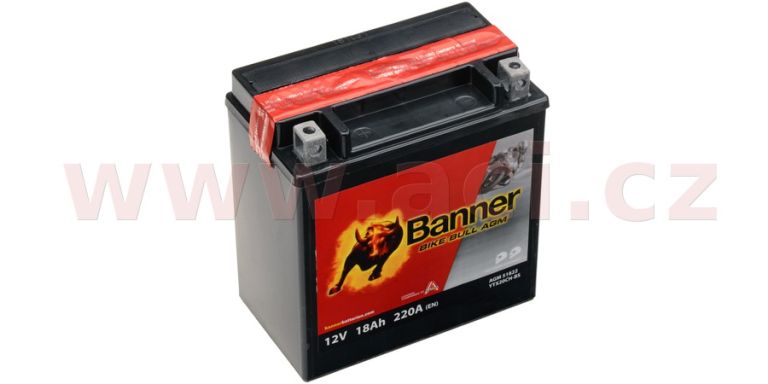 Baterie 12V, YTX20CH-BS, YTX20A-BS, 18Ah, 220A, BANNER Bike Bull AGM 150x87x161