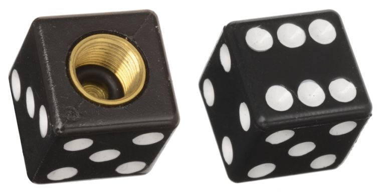 čiapočky ventilkov Lucky Dice, OXFORD (čierne, pár)