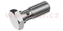 Průtokový skrutka jednoduchý M10 x 1 mm (pochromovaná oceľ)