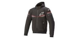 Bunda SEKTOR 2 TECH HOODIE, ALPINESTARS (černá/světlá červená) 2025