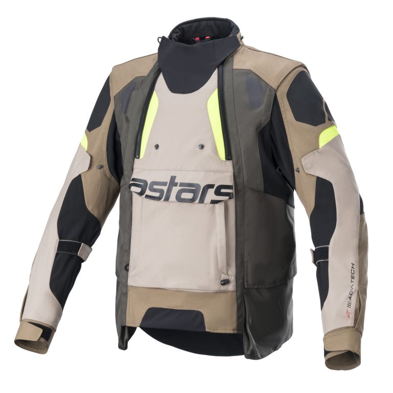 Bunda HALO DRYSTAR, ALPINESTARS (khaki/béžová/žlutá fluo) 2026
