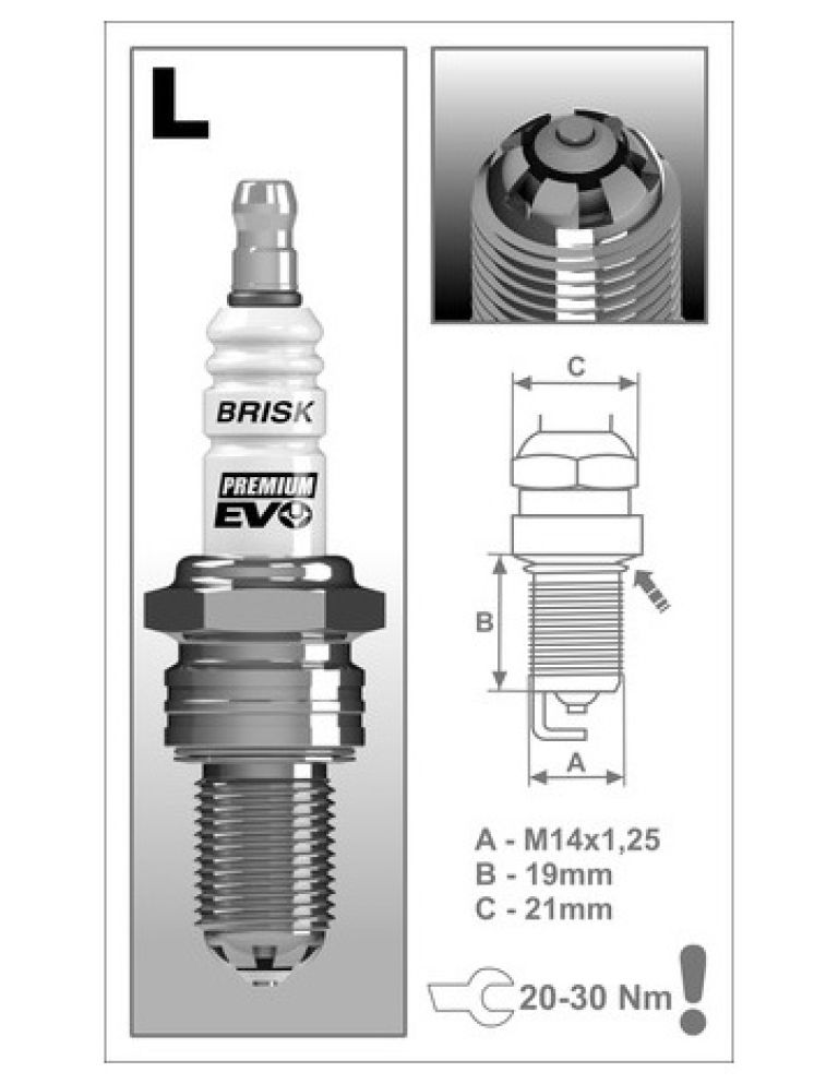 Zapaľovacie sviečka LR15SXC rad Premium EVO , BRISK - Česká Republika