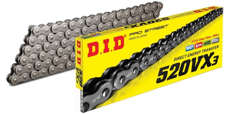 Reťaz 520VX2, D.I.D. - Japonsko (farba čierna, 106 článkov vr. spojky ZJ)