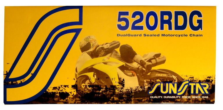 Reťaz 520RDG, SUNSTAR (x-kroužek, farba čierna, 98 článkov)